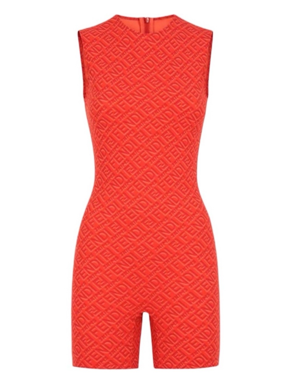 Skims Fendi Red FF Jacquard Sleeveless Romper